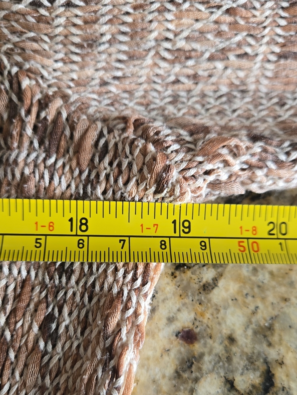 NIC+ZOE Tan Fringe Tweed Jacket Large Boho Textured Open Front Artisan Statement - Picture 8 of 9